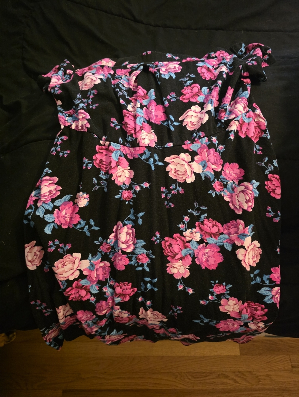 torrid Black Dress with Pink & Blue Floral Print